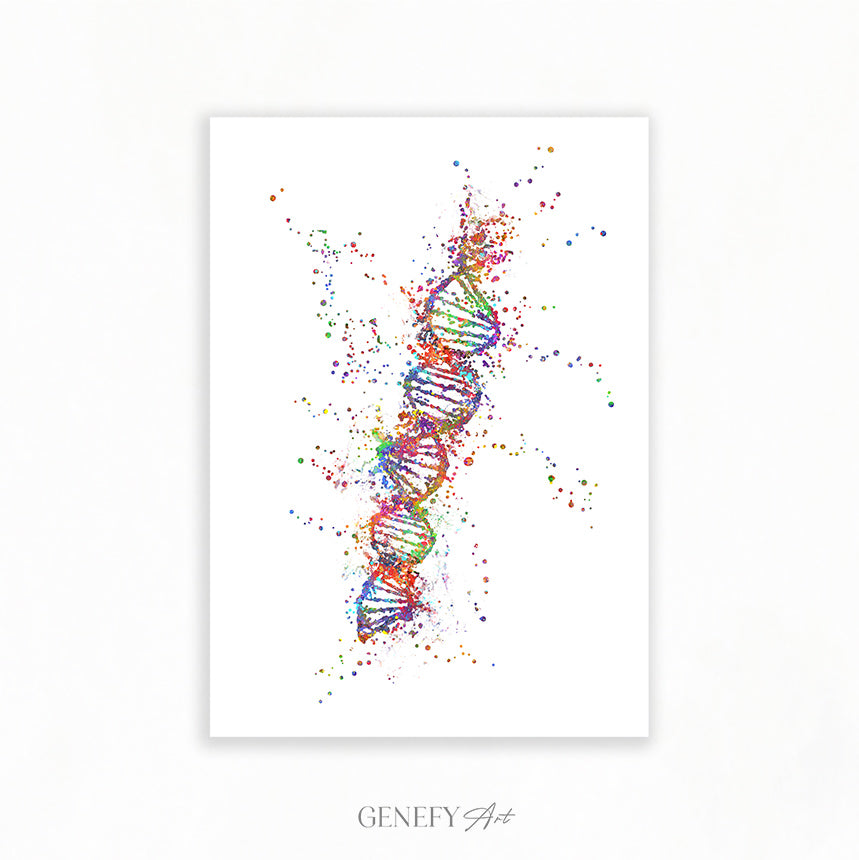 DNA Watercolour Art Print