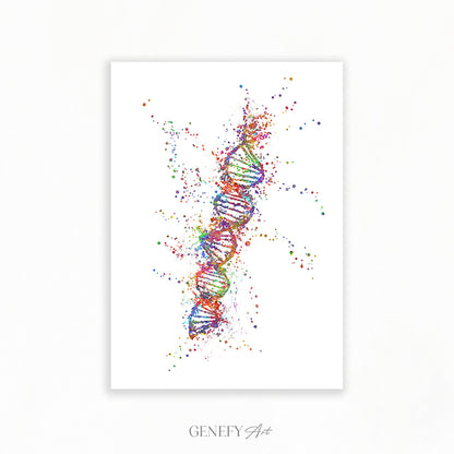 DNA Watercolour Art Print