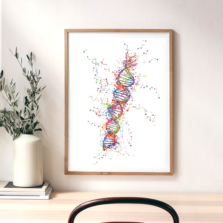 DNA Watercolour Art Print
