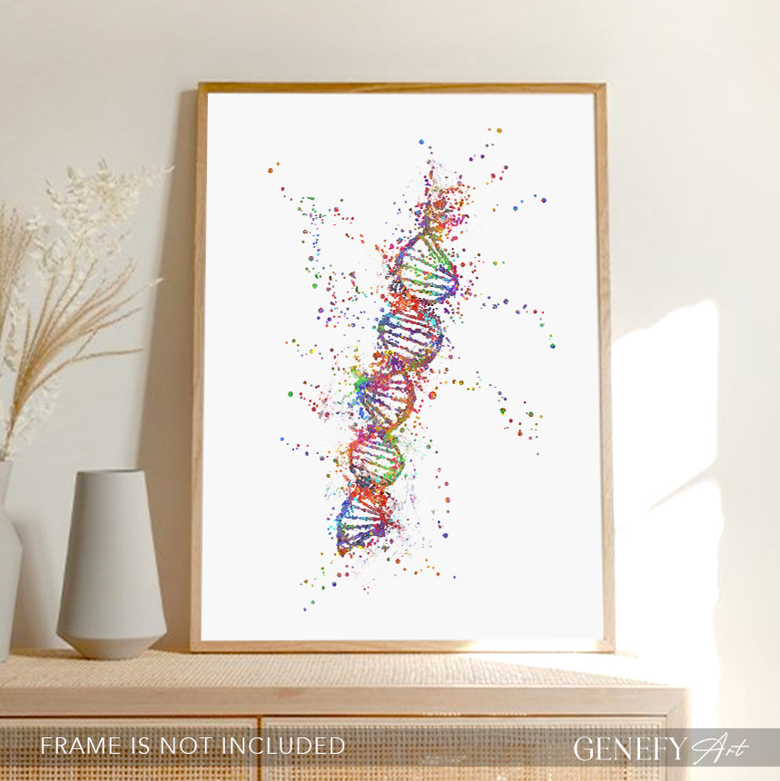 DNA Watercolour Art Print