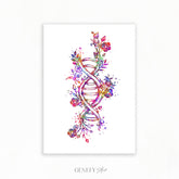 DNA Flower Watercolour Art Print
