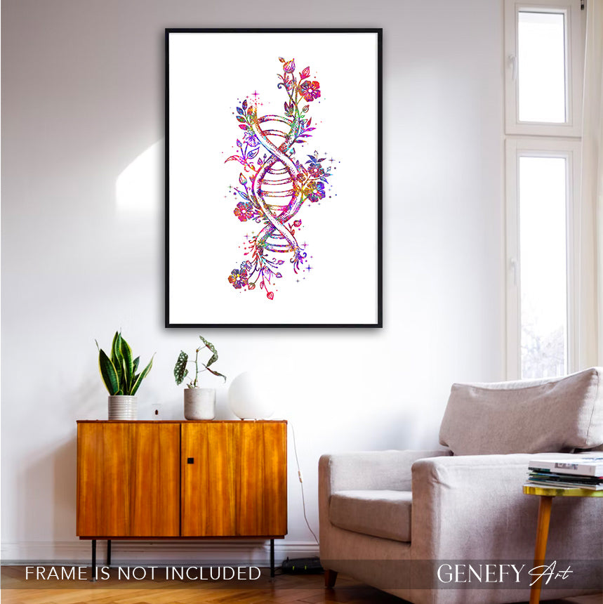 DNA Flower Watercolour Art Print