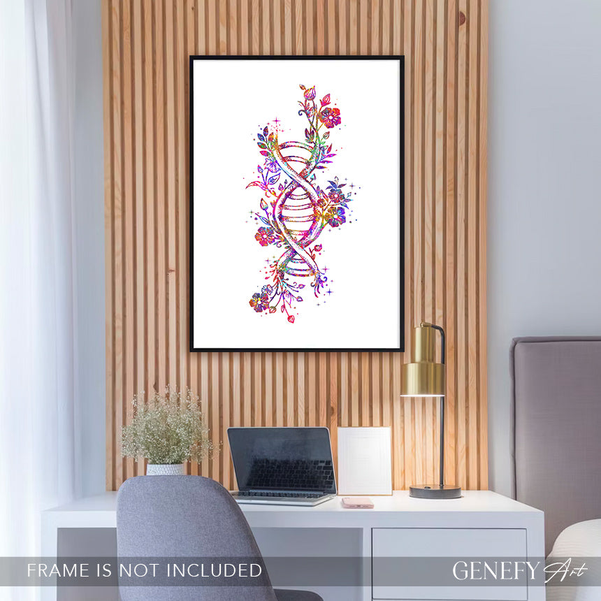 DNA Flower Watercolour Art Print