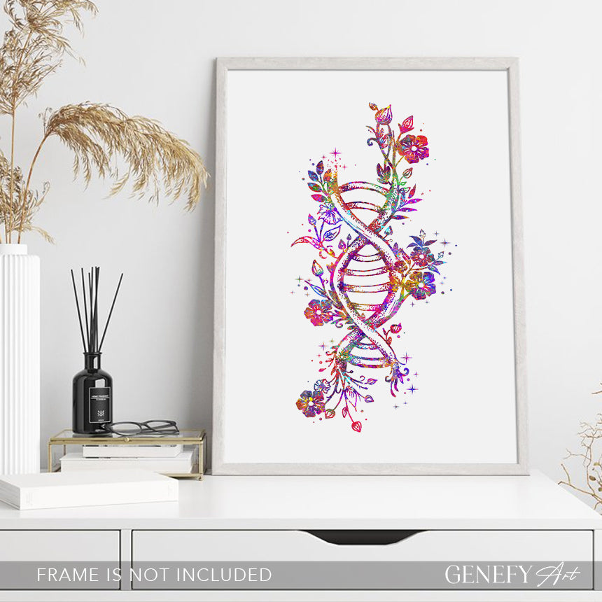 DNA Flower Watercolour Art Print