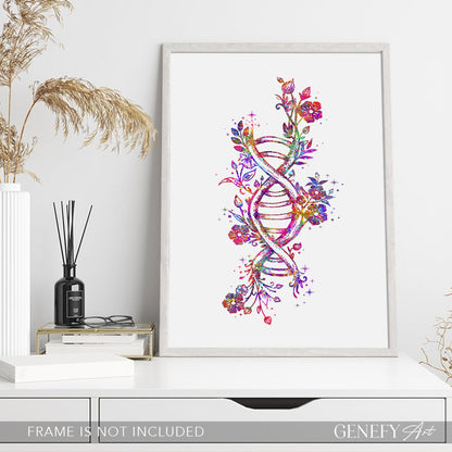 DNA Flower Watercolour Art Print