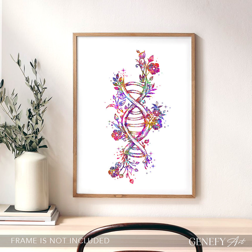 DNA Flower Watercolour Art Print
