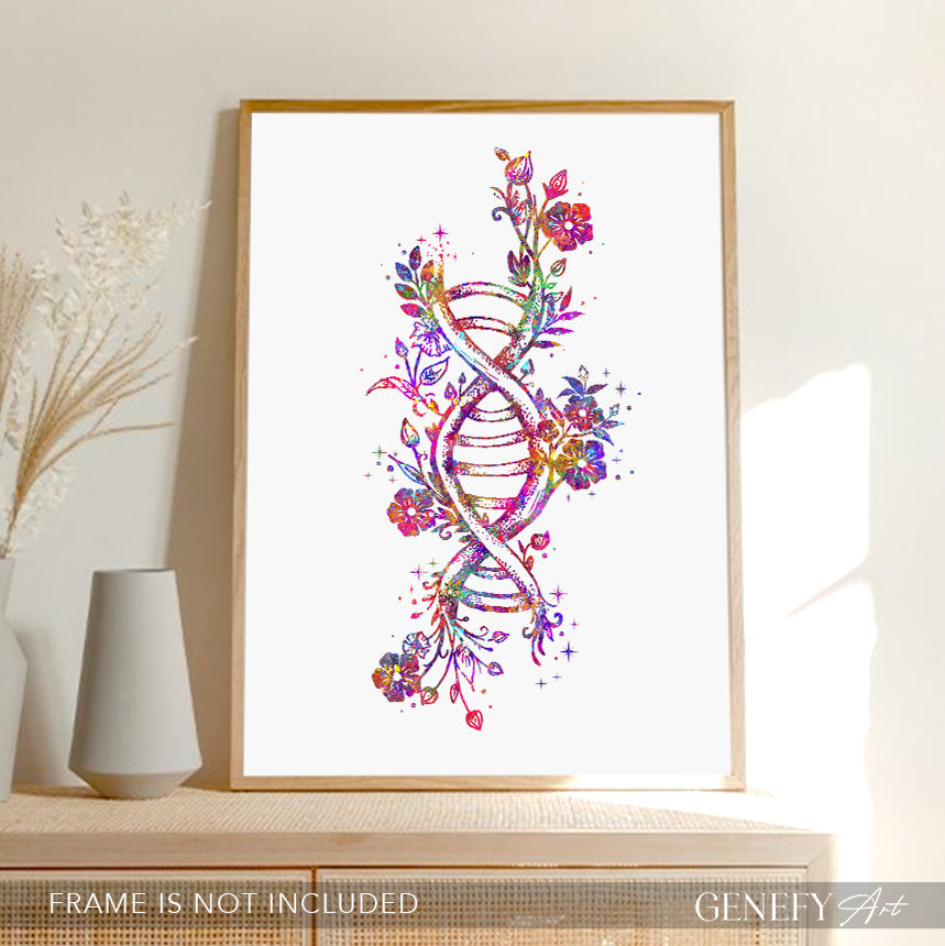 DNA Flower Watercolour Art Print
