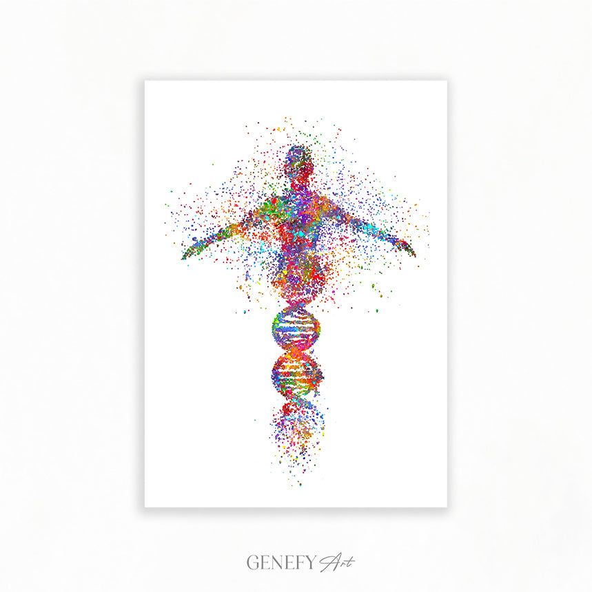DNA Human Watercolour Art Print - Genefy Art