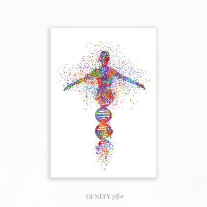 DNA Human Watercolour Art Print - Genefy Art
