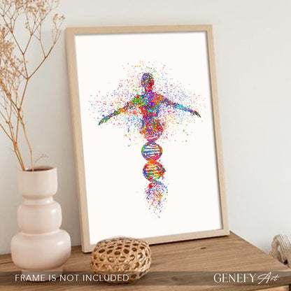 DNA Human Watercolour Art Print - Genefy Art