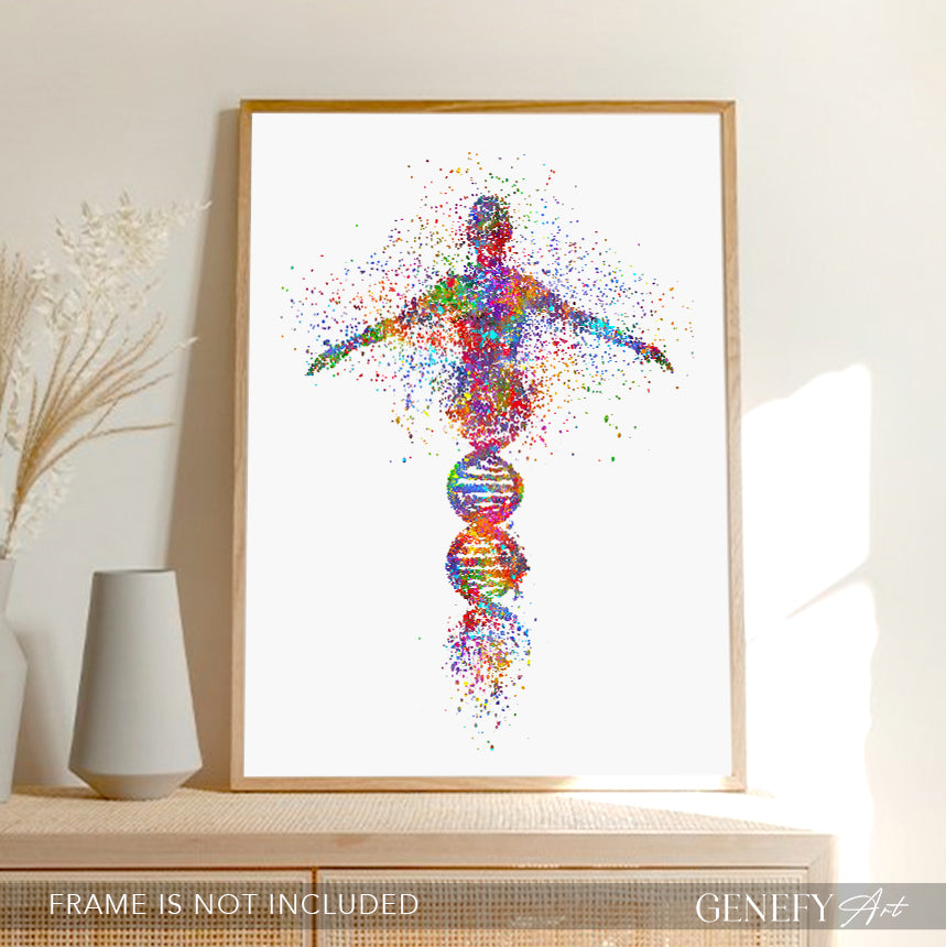 DNA Human Watercolour Art Print - Genefy Art