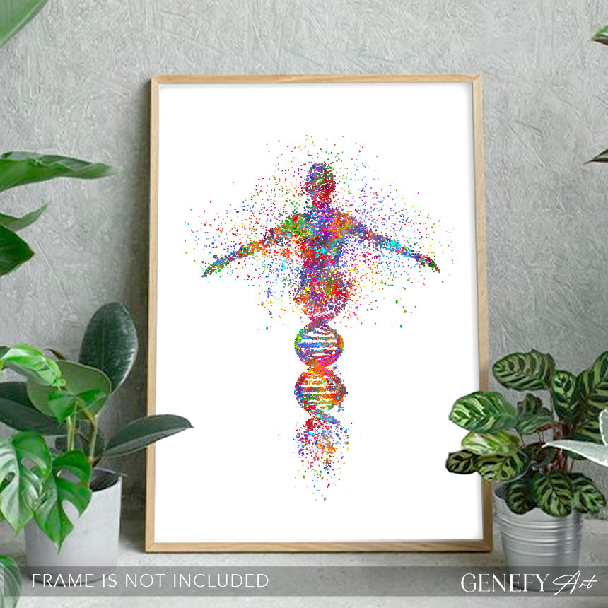 DNA Human Watercolour Art Print - Genefy Art