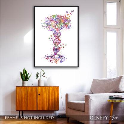 DNA Tree of Life Watercolour Art Print