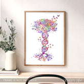 DNA Tree of Life Watercolour Art Print