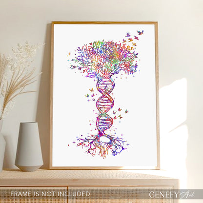 DNA Tree of Life Watercolour Art Print