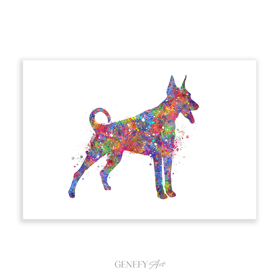 Doberman Pinscher Watercolour Print
