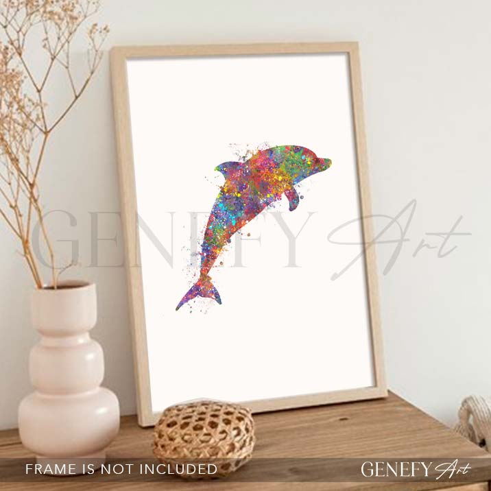 Dolphin Watercolour Print - Genefy Art