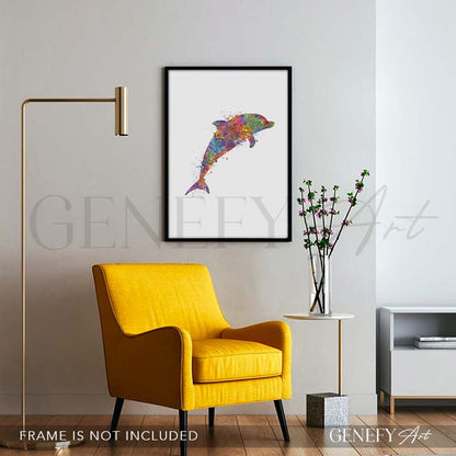 Dolphin Watercolour Print - Genefy Art