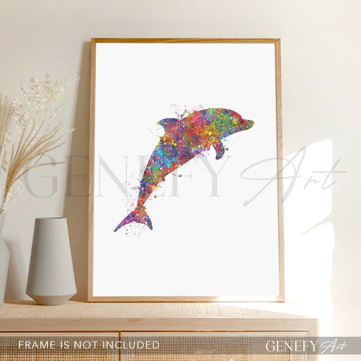 Dolphin Watercolour Print - Genefy Art