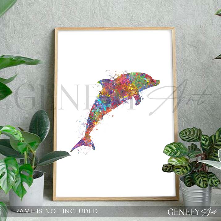 Dolphin Watercolour Print - Genefy Art