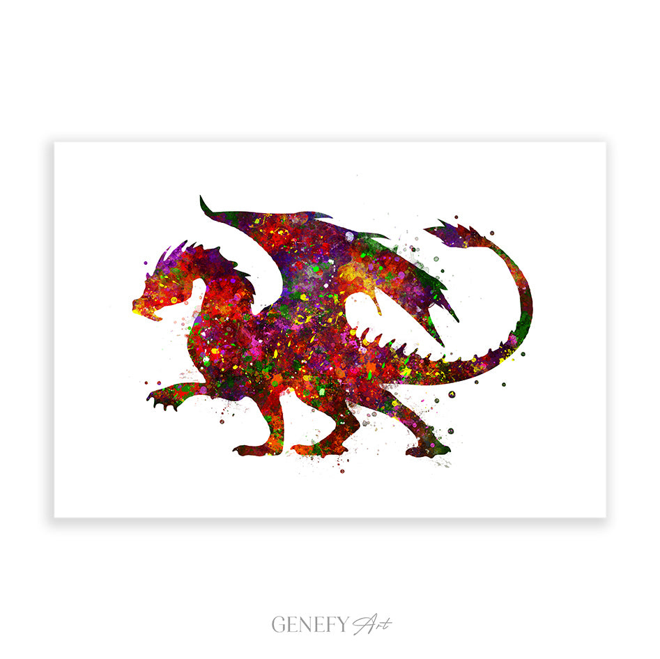 Dragon Watercolour Art Print