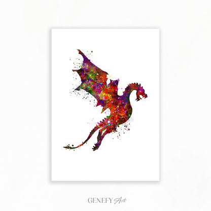 Dragon Watercolour Art Print