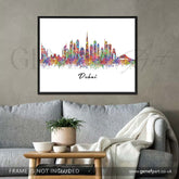 Dubai Skyline Watercolour Print - Genefy Art