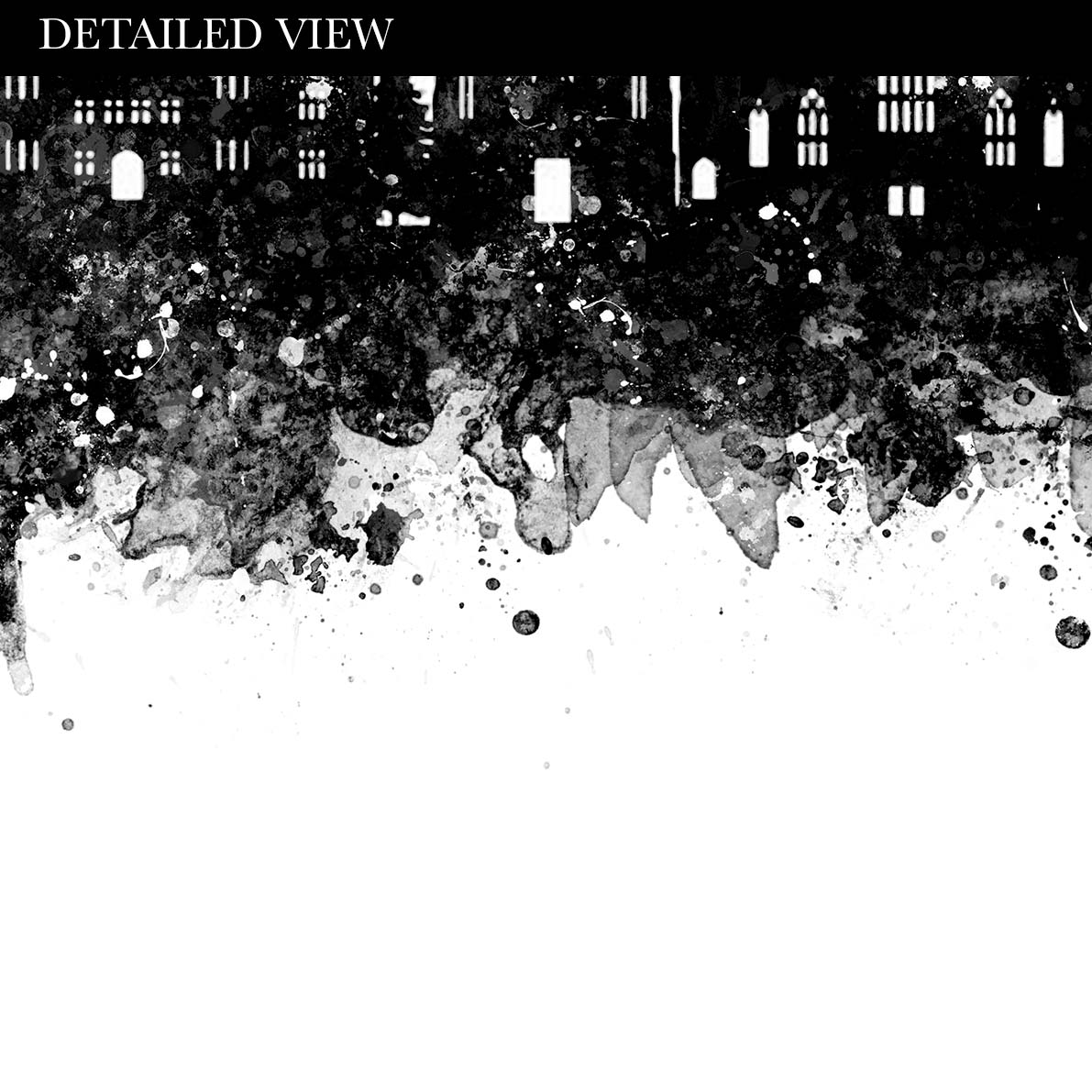Edinburgh Skyline Black and White Watercolour Print - Genefy Art