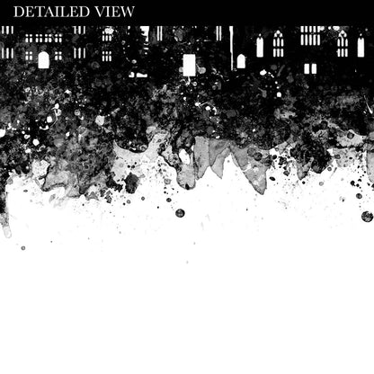 Edinburgh Skyline Black and White Watercolour Print - Genefy Art