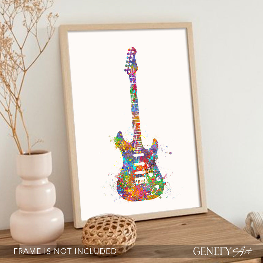 Electric Guitar Watercolour Art