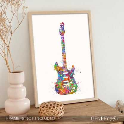 Electric Guitar Watercolour Art