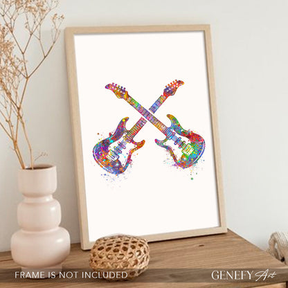Electric Guitar Watercolour Art