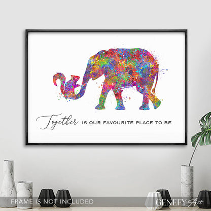 Elephant and Squirrel Quote Watercolour Art