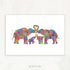 Elephant Family of 4 Watercolour Art - Genefy Art