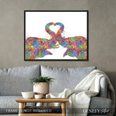 Elephant Couple Watercolour Art