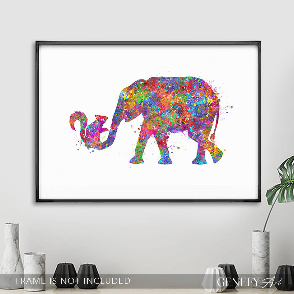 Elephant and Squirrel Watercolour Art