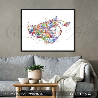 Eye Anatomy Watercolour Print