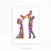 Family of 4 Watercolour Art Print