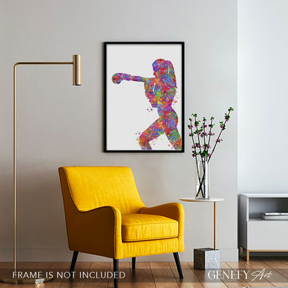 Female Boxer Watercolour Print