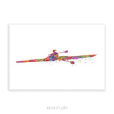 Solo Female Rower Watercolour Art Print
