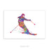 Female Skier Watercolour Art Print