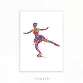 Figure Skating Watercolour Art Print