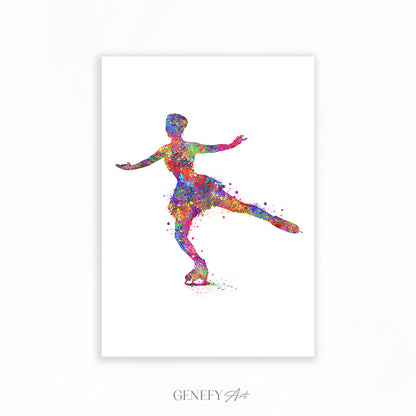 Figure Skating Watercolour Art Print