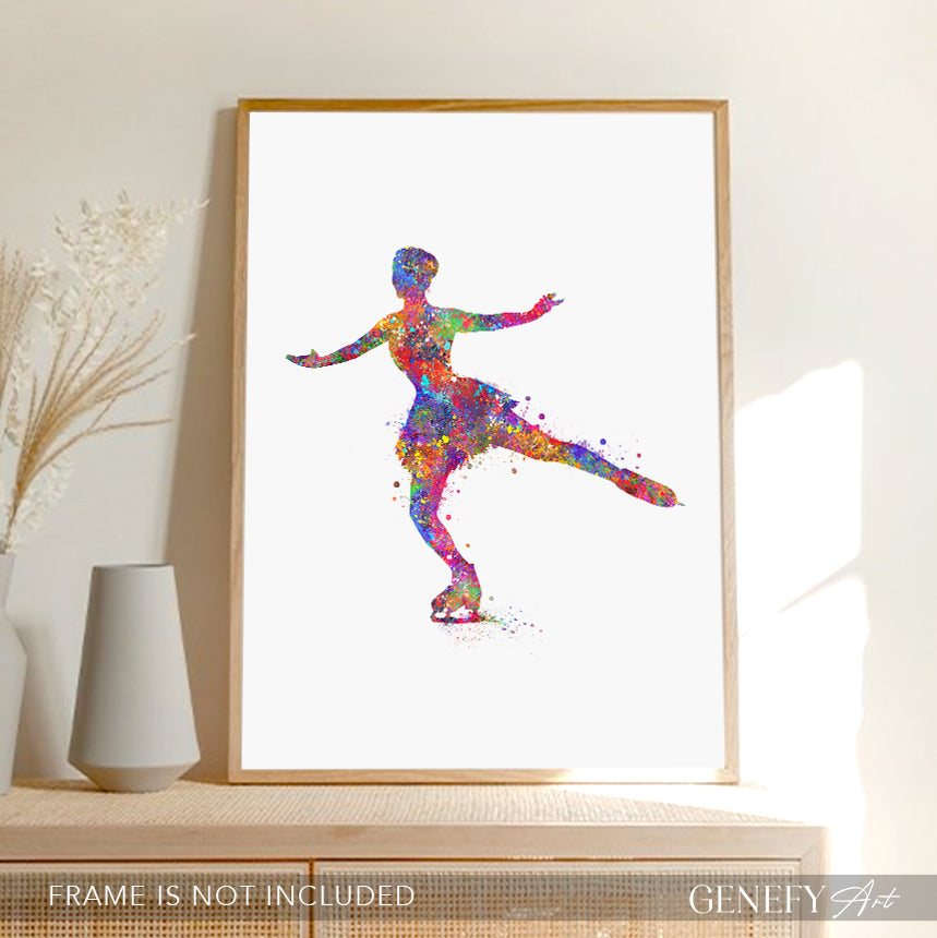 Figure Skating Watercolour Art Print