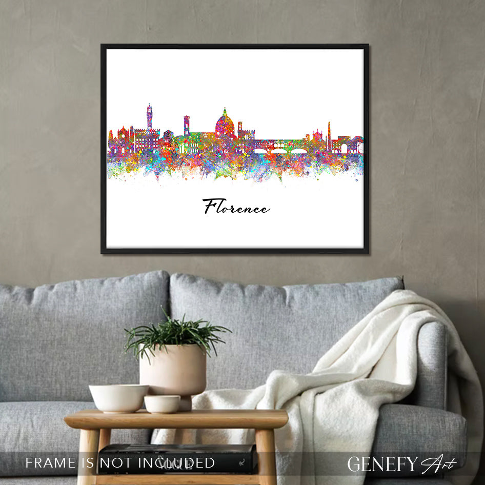 Florence Skyline Watercolour Print - Genefy Art