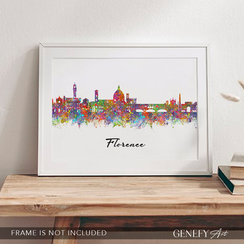 Florence Skyline Watercolour Print - Genefy Art