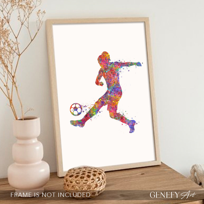 Football Art - Girl Kicking Ball