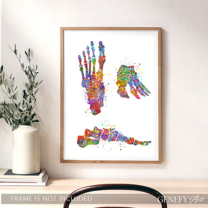 Foot Bones Watercolour Art Print
