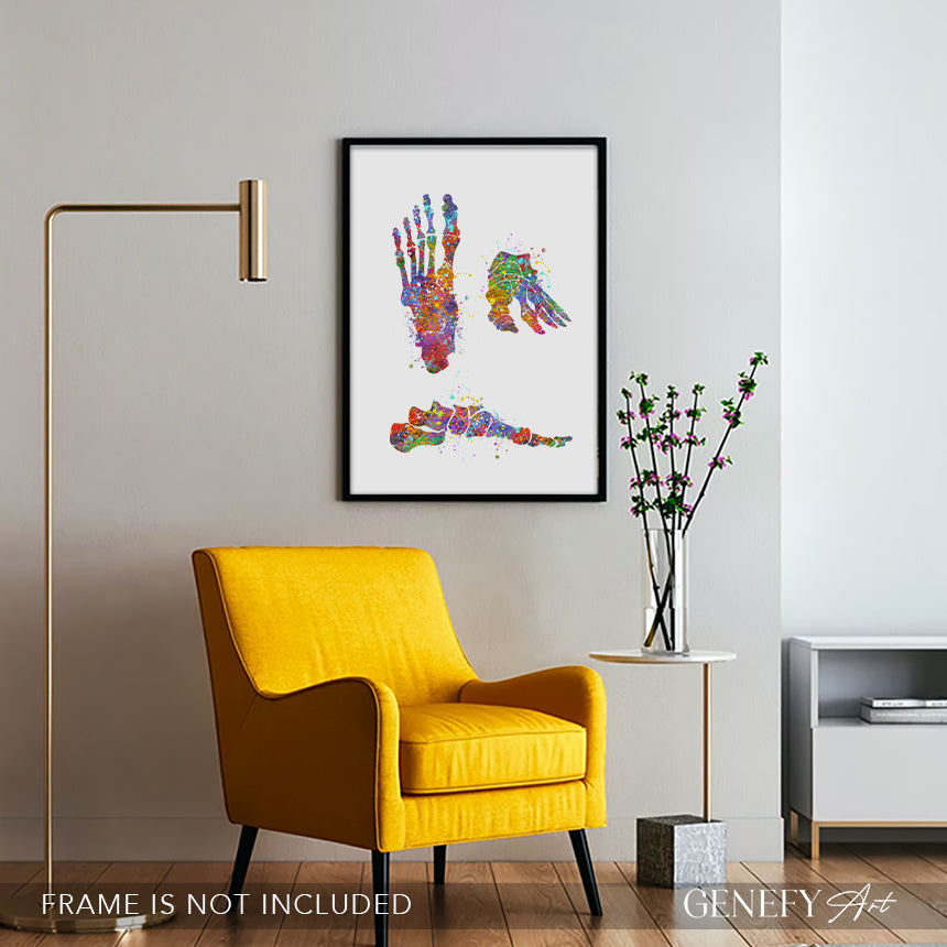 Foot Bones Watercolour Art Print