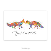 Fox Love Quote Watercolour Art Print
